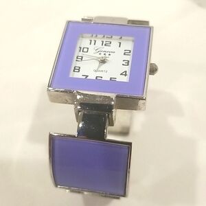 GENEVA Women's Purple Cuff Bracelet Watch